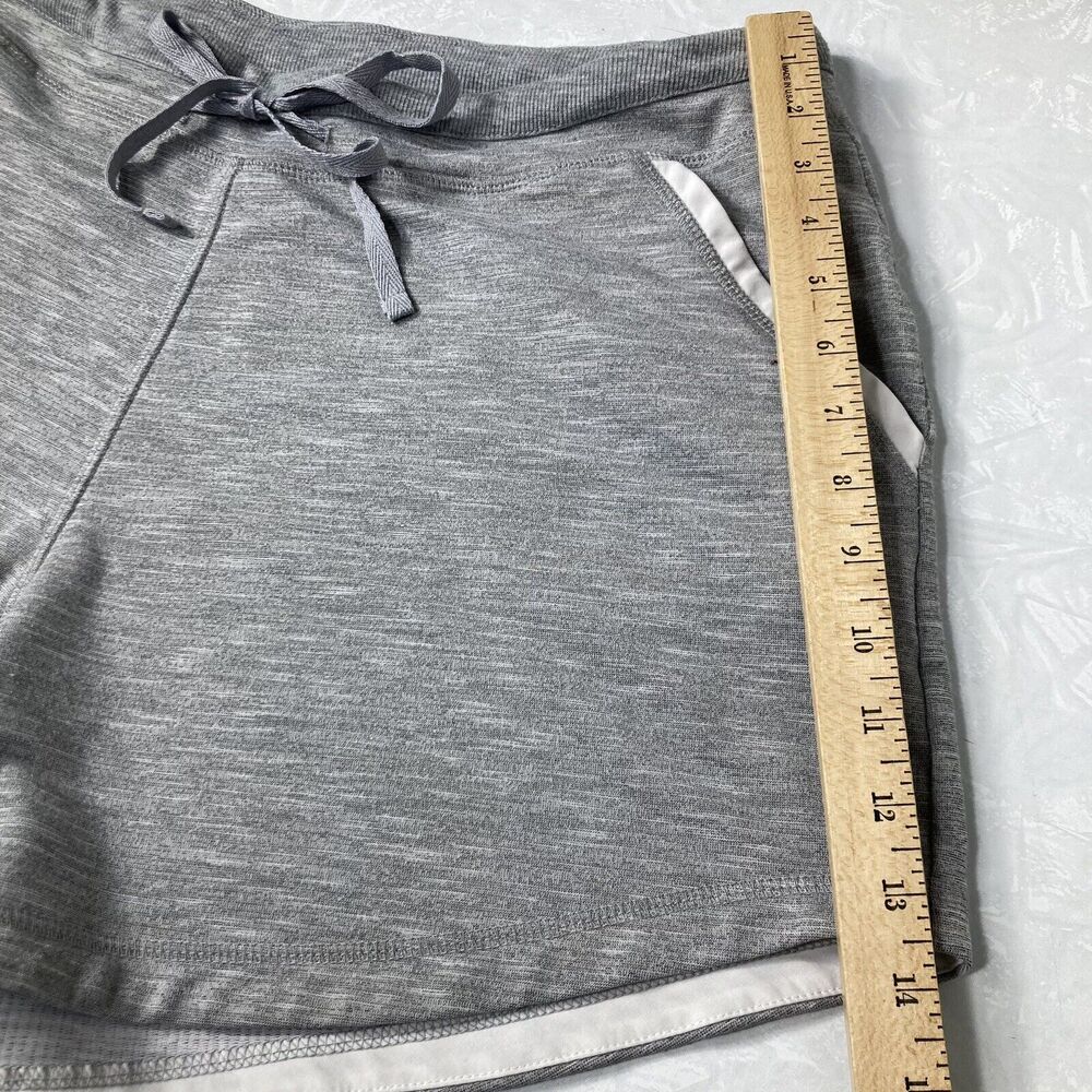 Drawstring Athletic Shorts Gray Women L 35x5 Pockets Relaxed Running - Picture 7 of 12